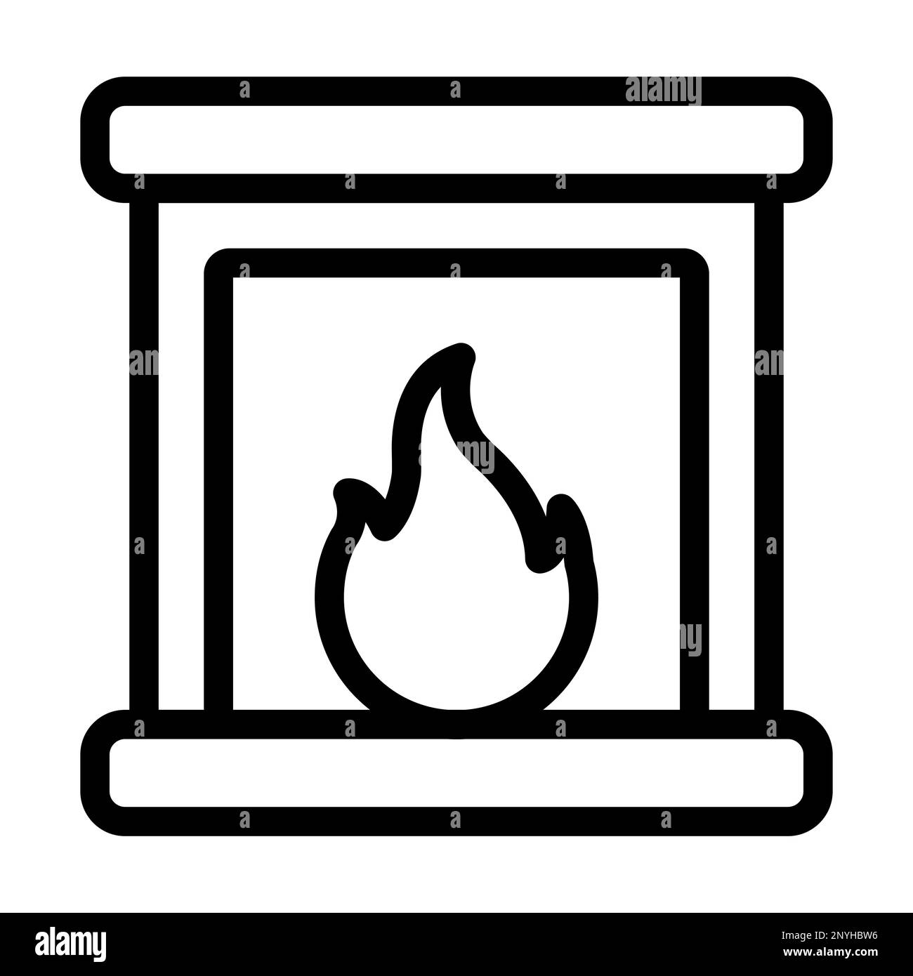 Kamin Mit Dicker Linie Stockfoto