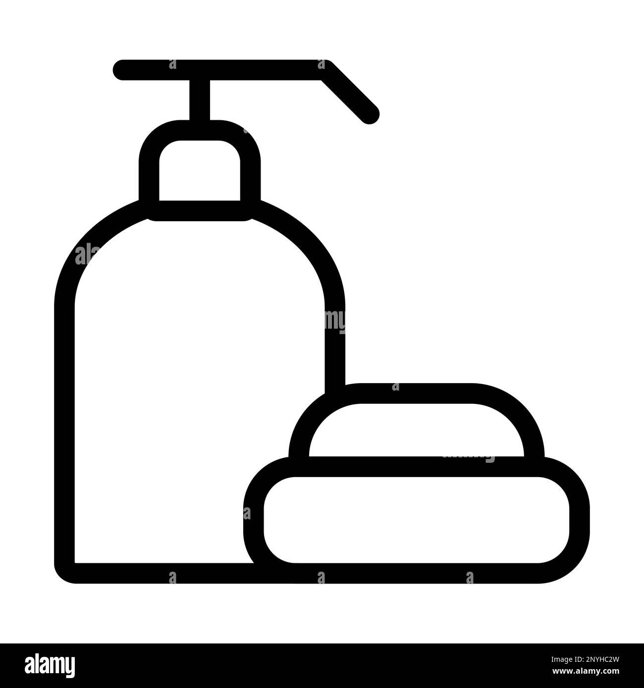 Flüssigseife Symbol Für Dicke Linie Stockfoto