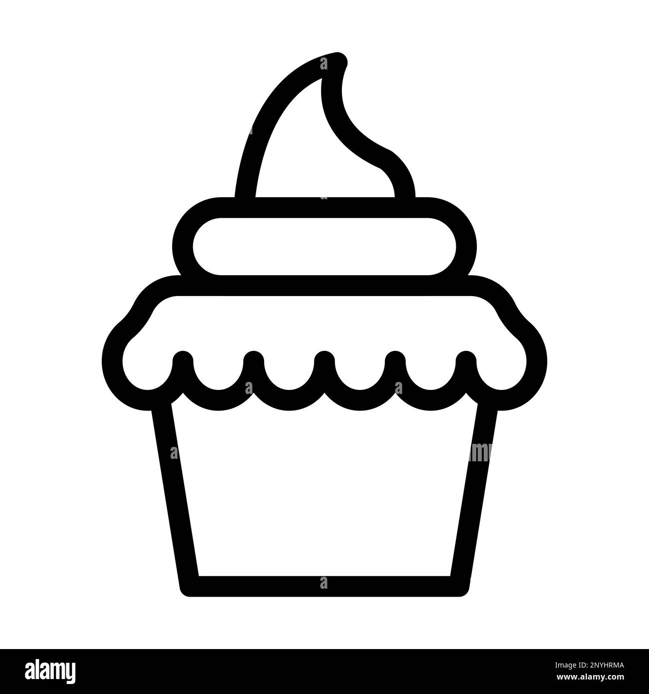 Symbol „Cupcake Thick Line“ (Cupcake-Dicke Stockfoto