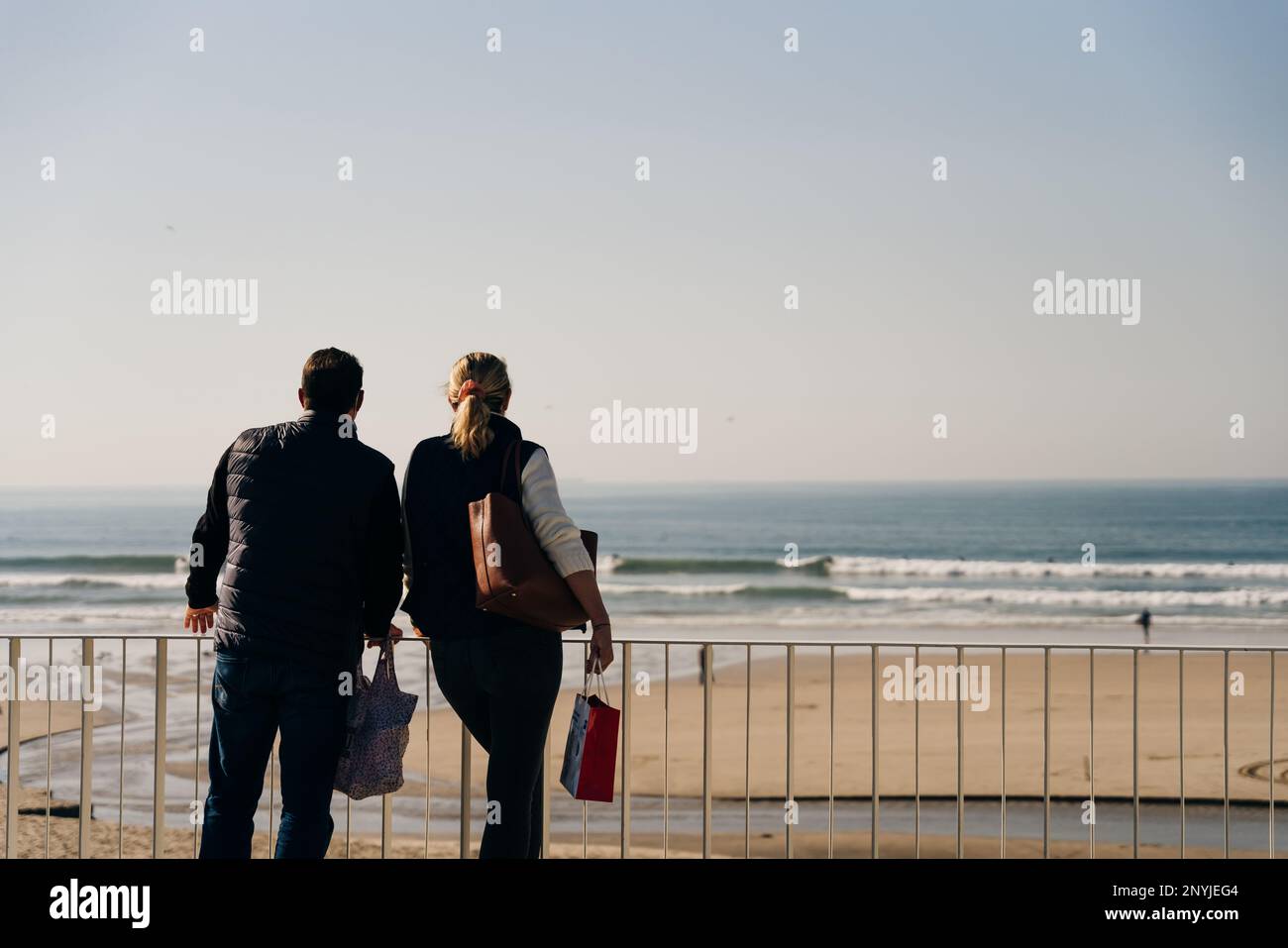 Praia do Carneiro, Fluss Douro in Porto, Portugal. Hochwertiges Foto Stockfoto