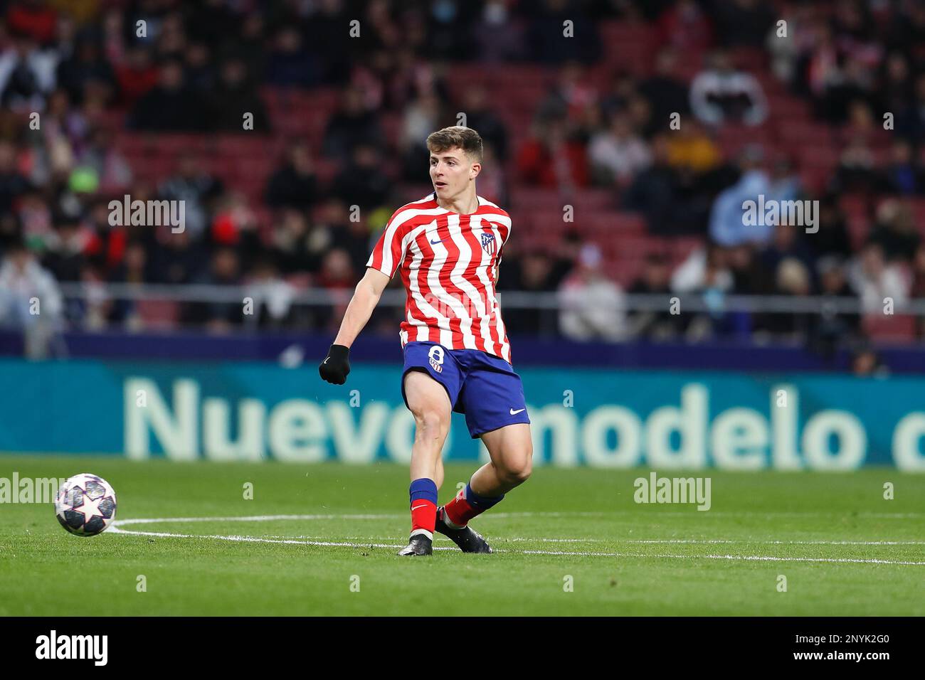 Madrid, Spanien. 1. März 2023. David Munoz (Atletico) Fußball : UEFA Youth League Runde 16 Spiel zwischen dem Club Atletico de Madrid 4-1 KRC Genk im Estadio Metropolitano in Madrid, Spanien . Kredit: Mutsu Kawamori/AFLO/Alamy Live News Stockfoto