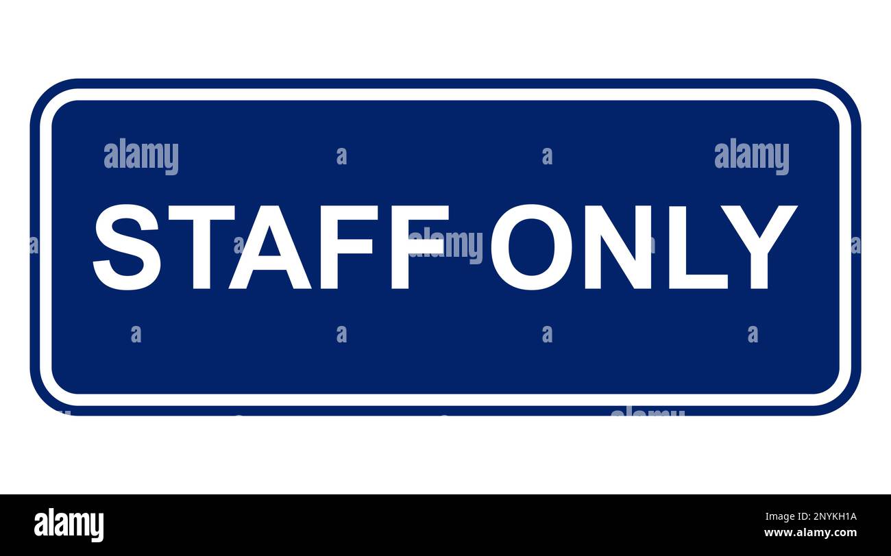 Schild „Nur Mitarbeiter“ – Zeichen Für Büroführer, Blauer Vektor Stock Vektor
