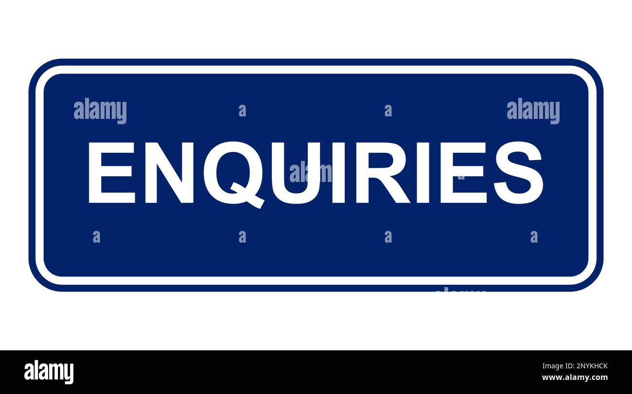 Schild für Anfragen Innenbereich – Office Guide Schilder Blue Vector Stock Vektor