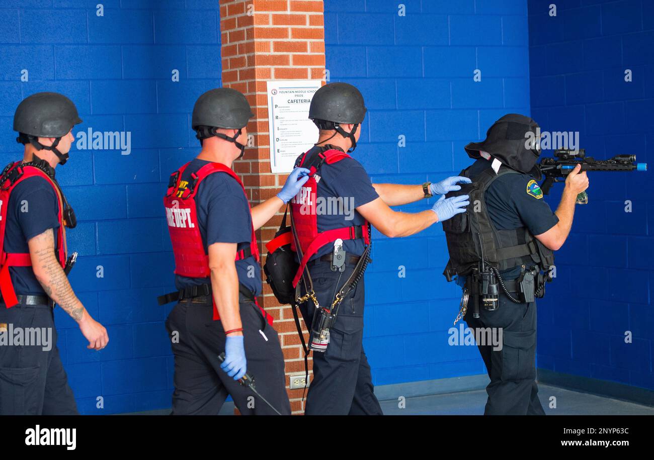 Members of the Fountain Police Department take part in Active Shooter