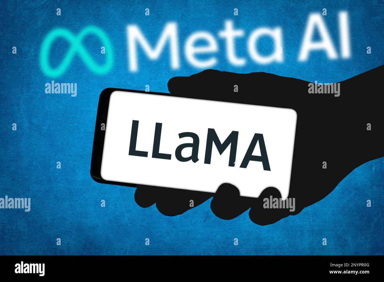 Llama – großes Sprachmodell Meta-KI von Meta-Plattformen Stockfoto
