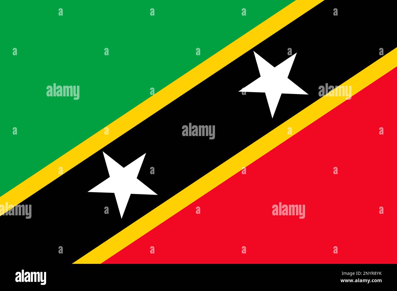 Nationalflagge der Föderation von St. Christopher und Nevis Stockfoto