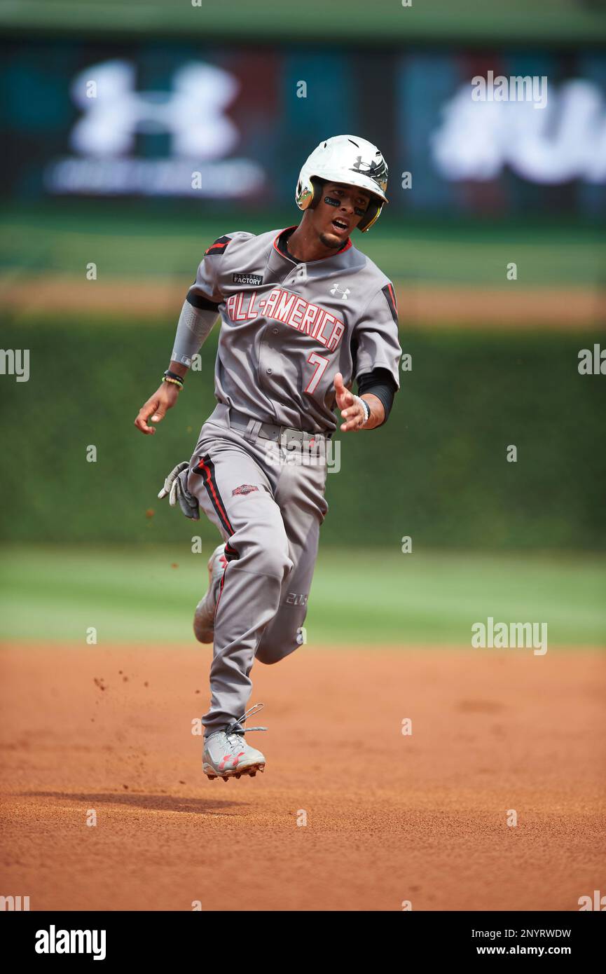 MJ Melendez (7) of St. James High School in Montgomery, Alabama during