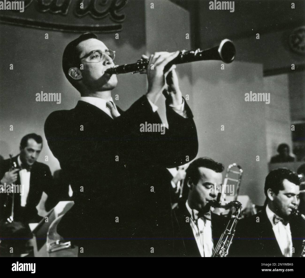 Der amerikanische Schauspieler Steve Allen im Film The Benny Goodman Story, USA 1956 Stockfoto
