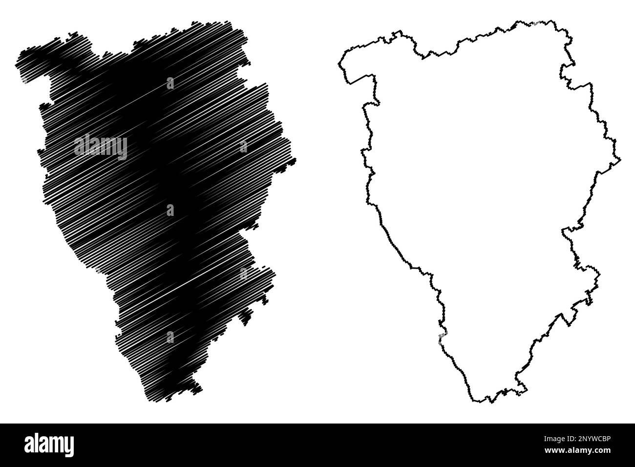 Braintree nicht-Metropolregion (Vereinigtes Königreich von Großbritannien und Nordirland, zeremonielle Grafschaft Essex, England) Kartenvektordarstellung, Stock Vektor