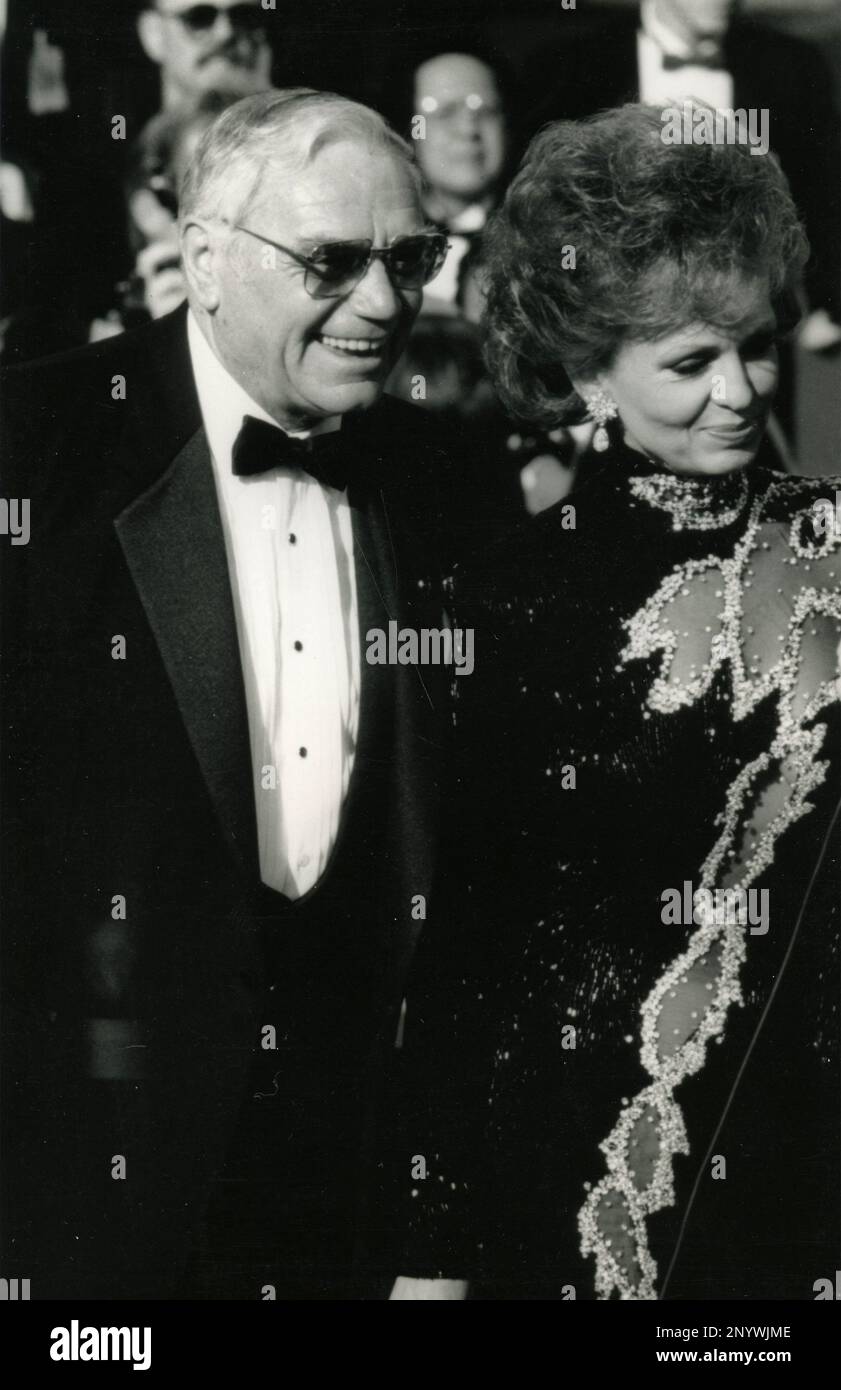 Amerikanischer Schauspieler Ernest Borgnine und Ehefrau Tovah, USA 1988 Stockfoto