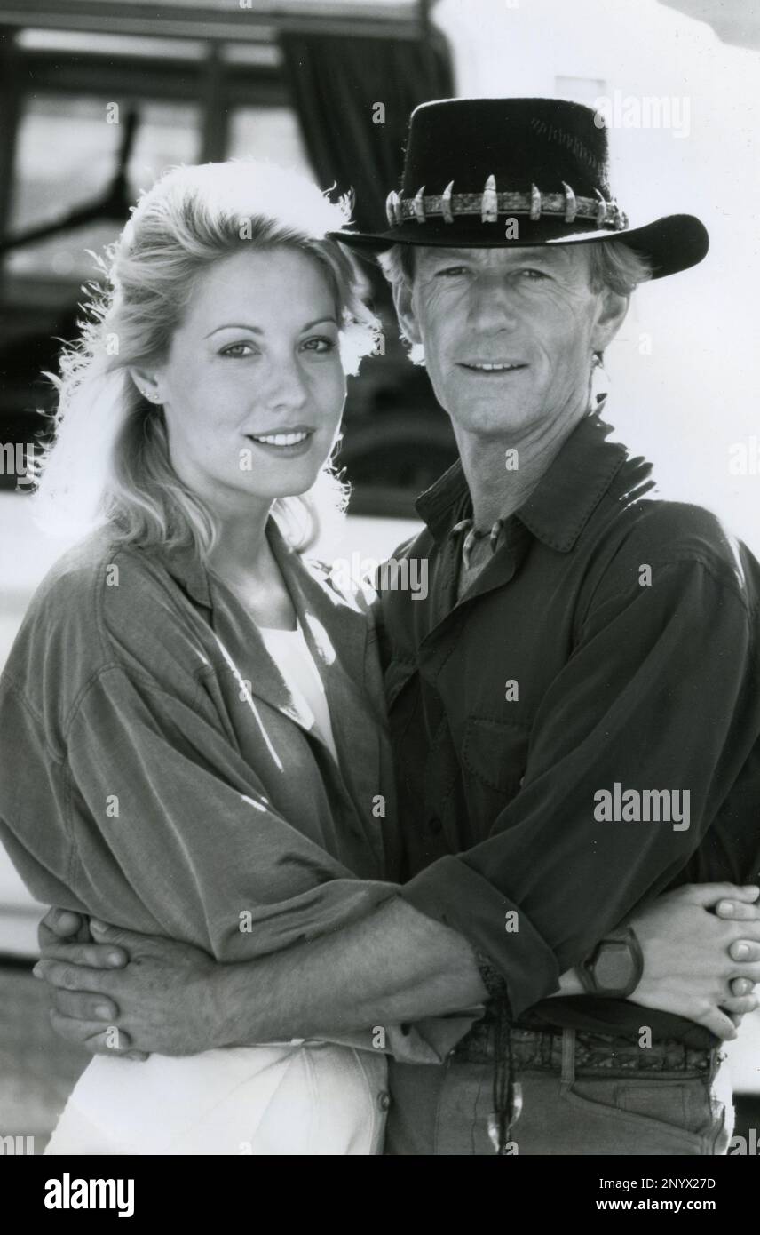 Schauspieler Paul Hogan und Schauspielerin Linda Kozlowski im Film