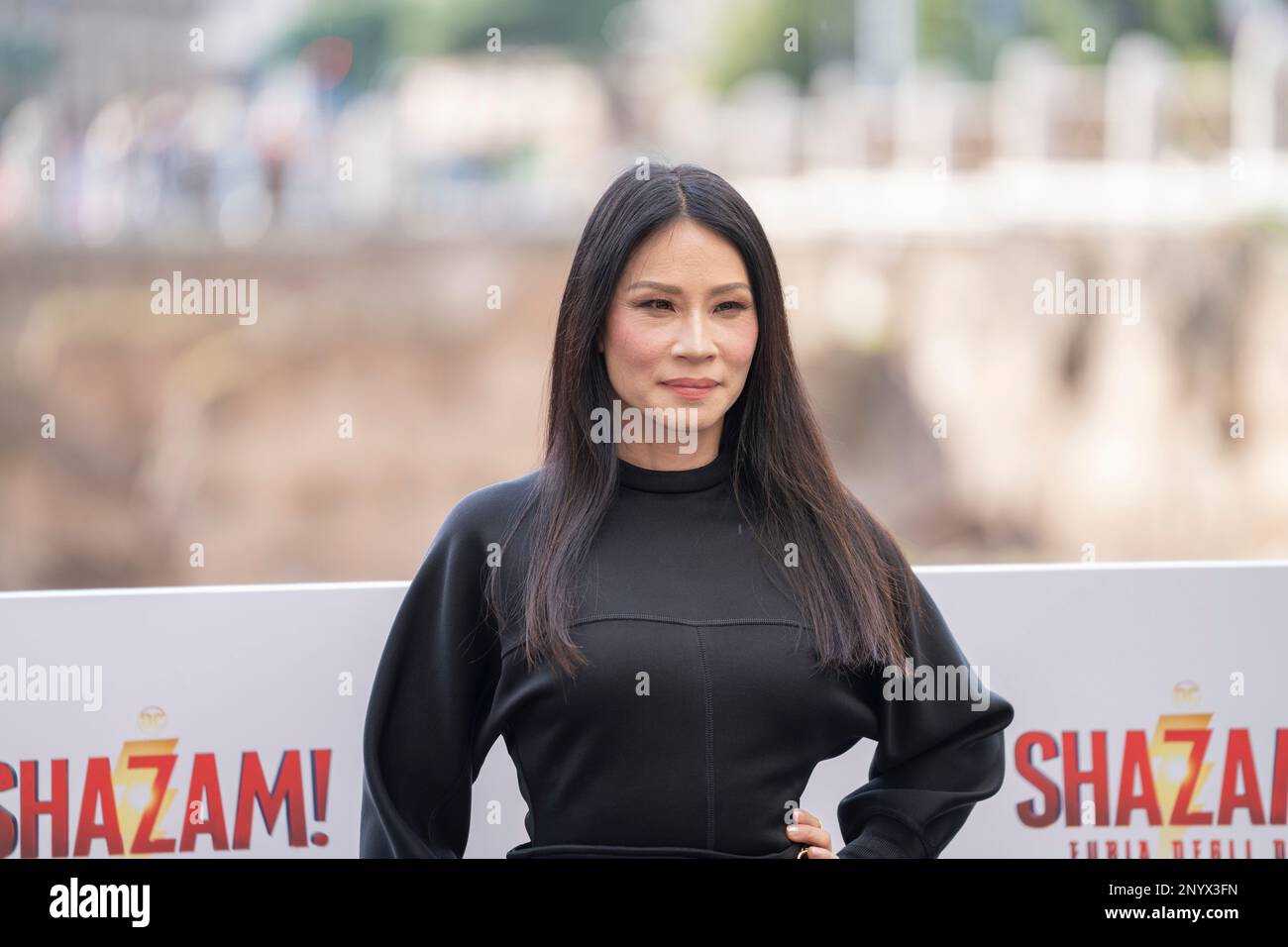 Rom, Italien, 02. März 2023 - Lucy Liù nimmt an der Fotokonferenz für den Film „Shazam - Furz Gottes“ im Palazzo Manfredi in Rom Teil. Credits: Luigi de Pompeji/Alamy Live News Stockfoto