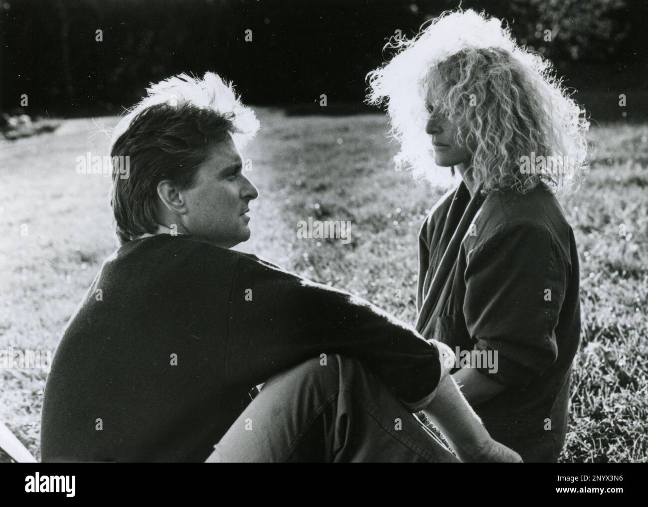 Schauspieler Michael Douglas und Schauspielerin Glenn Close im Film Fatal Attraction, USA 1987 Stockfoto