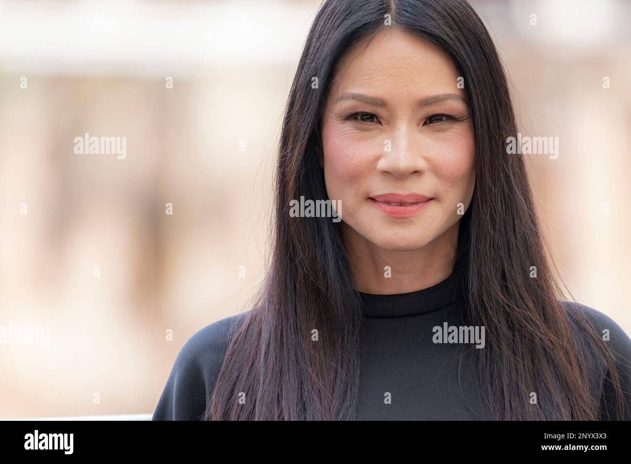 Rom, Italien, 02. März 2023 - Lucy Liù nimmt an der Fotokonferenz für den Film „Shazam - Furz Gottes“ im Palazzo Manfredi in Rom Teil. Credits: Luigi de Pompeji/Alamy Live News Stockfoto