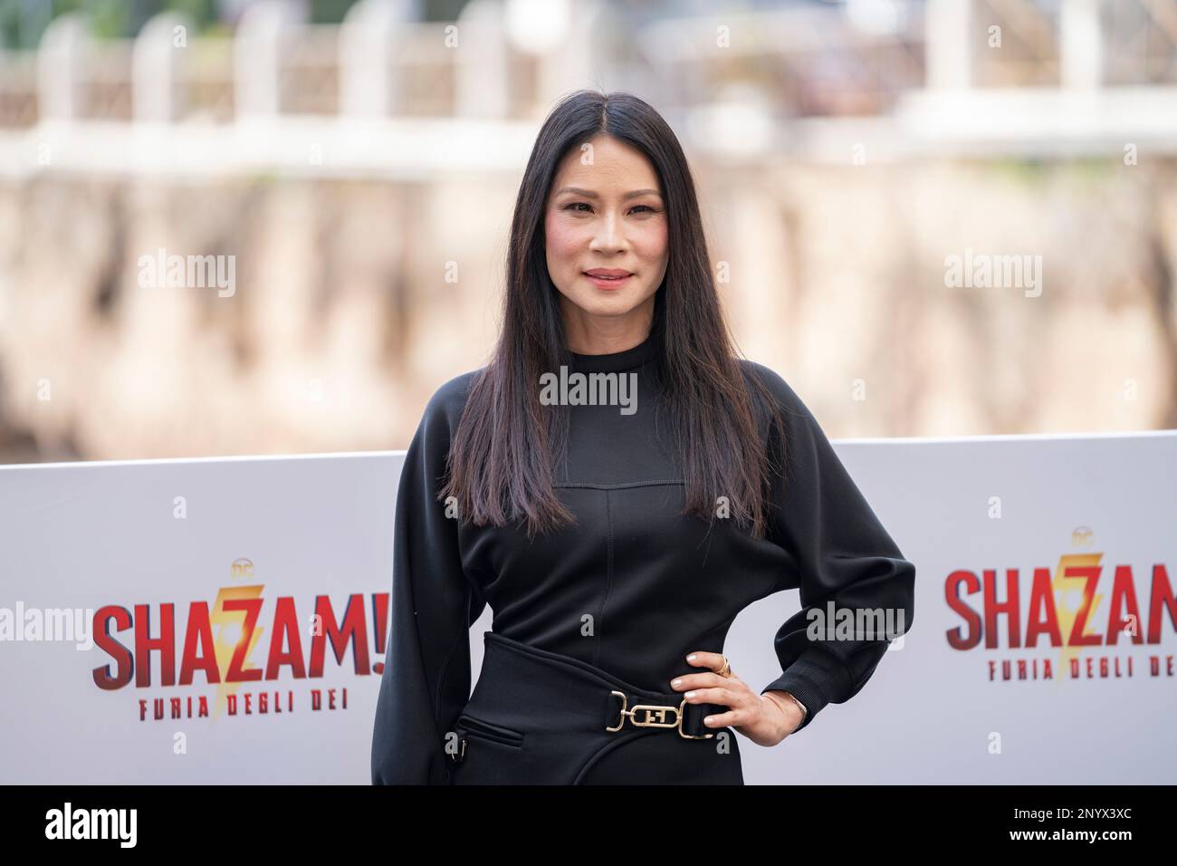 Rom, Italien, 02. März 2023 - Lucy Liù nimmt an der Fotokonferenz für den Film „Shazam - Furz Gottes“ im Palazzo Manfredi in Rom Teil. Credits: Luigi de Pompeji/Alamy Live News Stockfoto