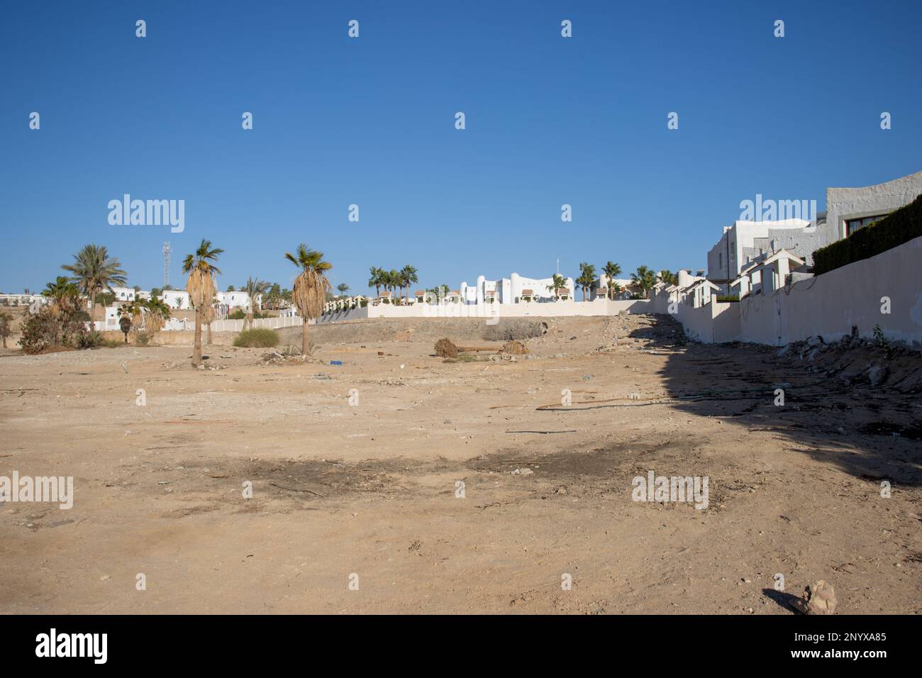 Baustelle in der Wüste in Ägypten Stockfoto