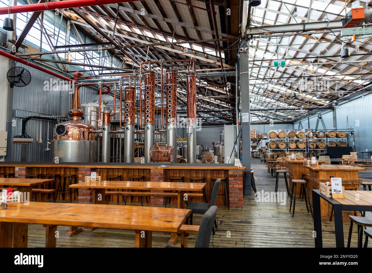 Die WildKiwi Distillery in Brewtown in Upper Hutt, Neuseeland, ist eine Besucherattraktion und