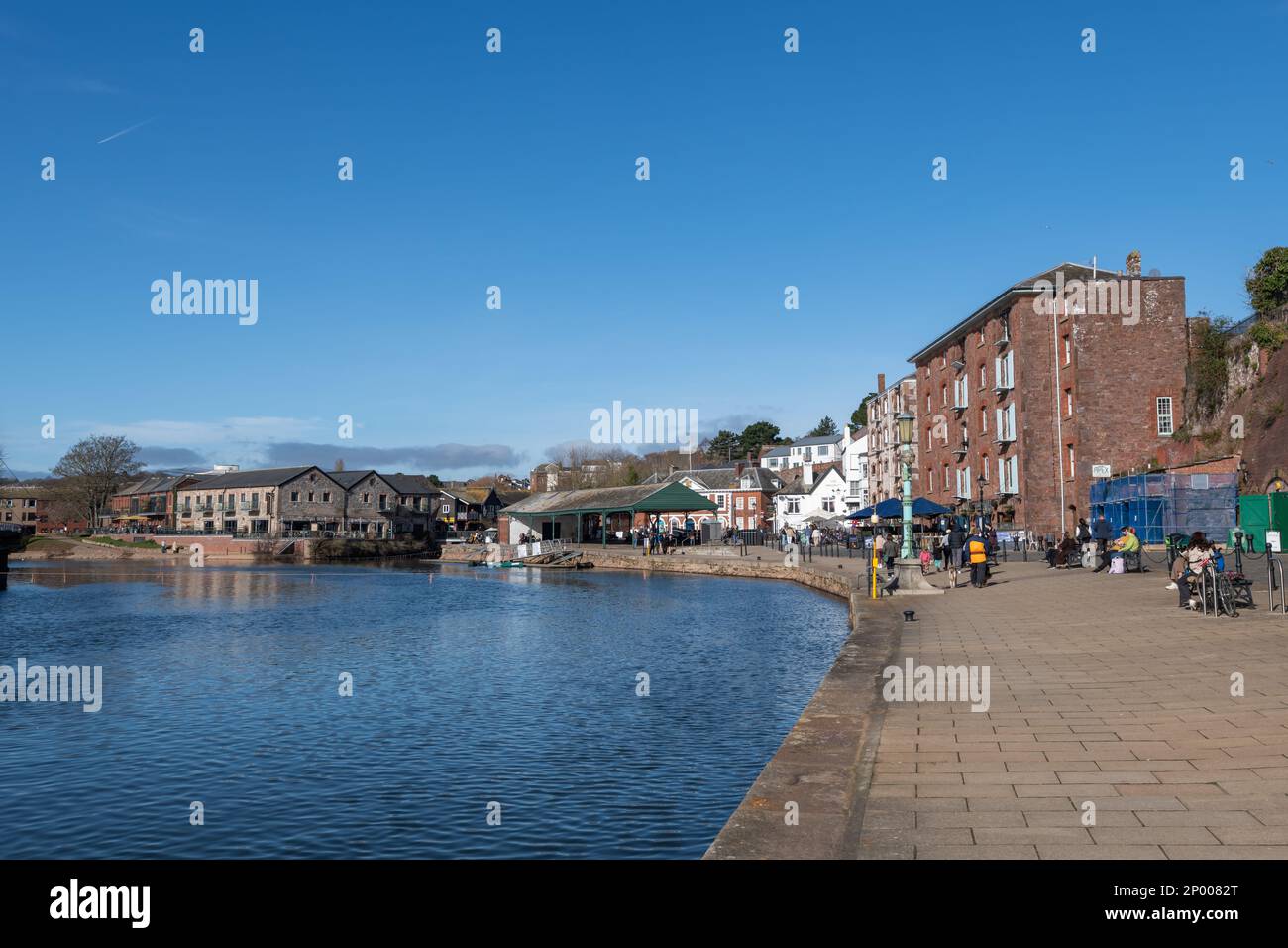 Exeter.Devon.Vereinigtes Königreich.Februar 19. 2023.Blick auf den Exeter Quay in Devon Stockfoto
