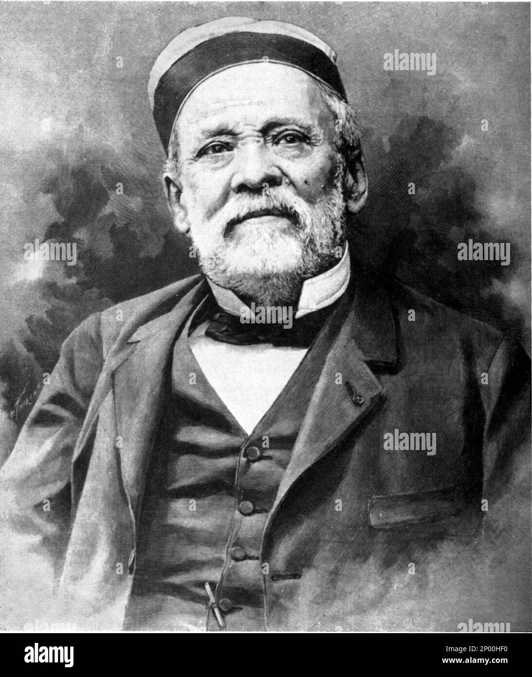 Der gefeierte französische Wissenschaftler , Schimiker und Mikrobiologe LOUIS PASTEUR ( Dole 1822 - Villeneuve-l'Etang 1895 ) , Gravur Porträt - SCIENZIATO - ritratto - Weißbart - barba bianca - ANTIRABBICA - PASTEURISIERUNG - IMPFUNG - PASTORIZAZIONE - VACCINAZIONE - Fondatore della MICROBIOLOGIA - IMMUNOLOGIA - MIKROBIOLOGIE - IMMOCINAZIOLOGON - Thin - Thinavione - Thindylo Stockfoto