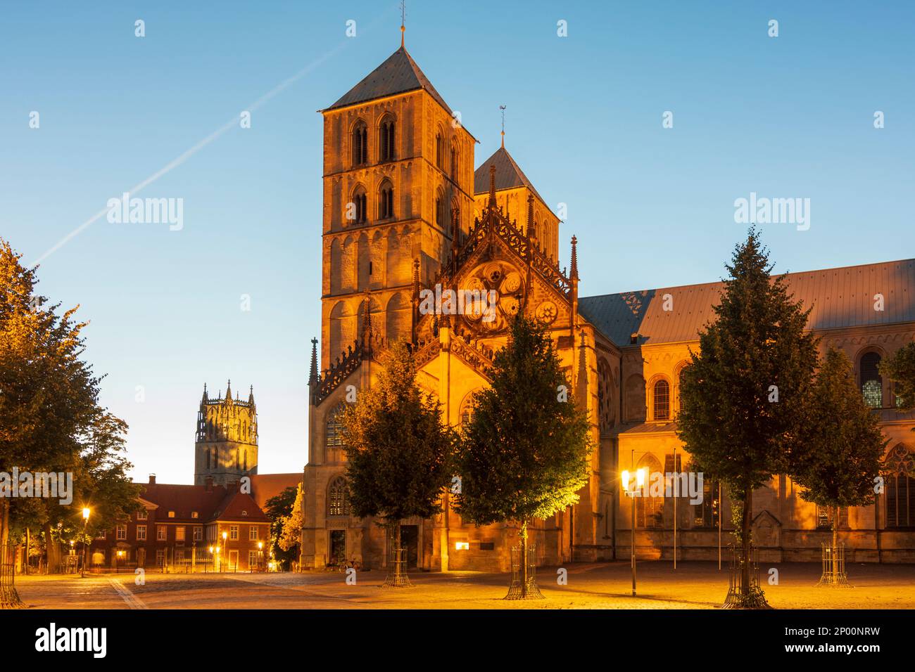 Münster: Münster-Dom oder St.-Paulus-Dom in Münsterland, Nordrhein-Westfalen, Nordrhein-Westfalen, Deutschland Stockfoto
