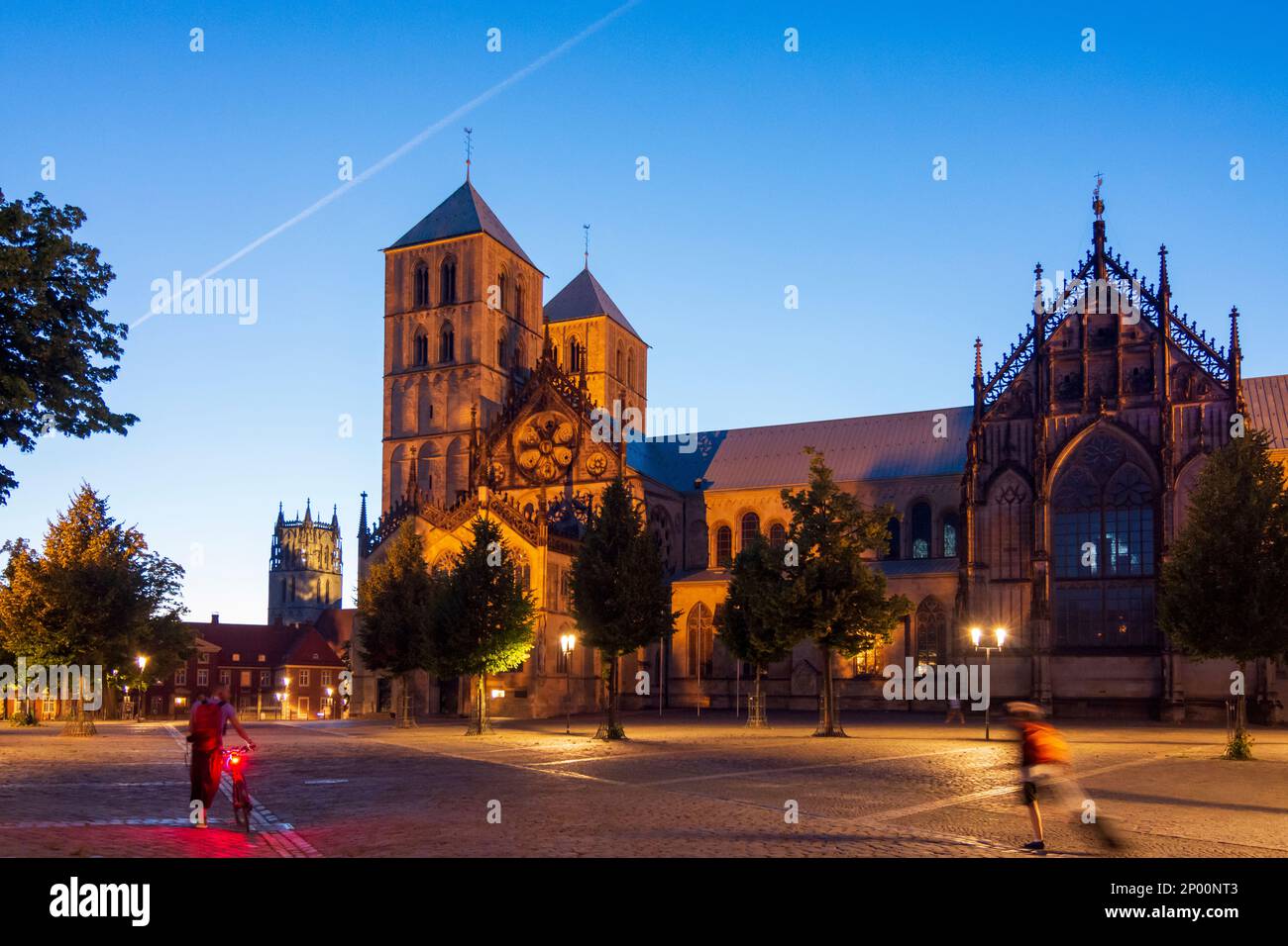 Münster: Münster-Dom oder St.-Paulus-Dom in Münsterland, Nordrhein-Westfalen, Nordrhein-Westfalen, Deutschland Stockfoto