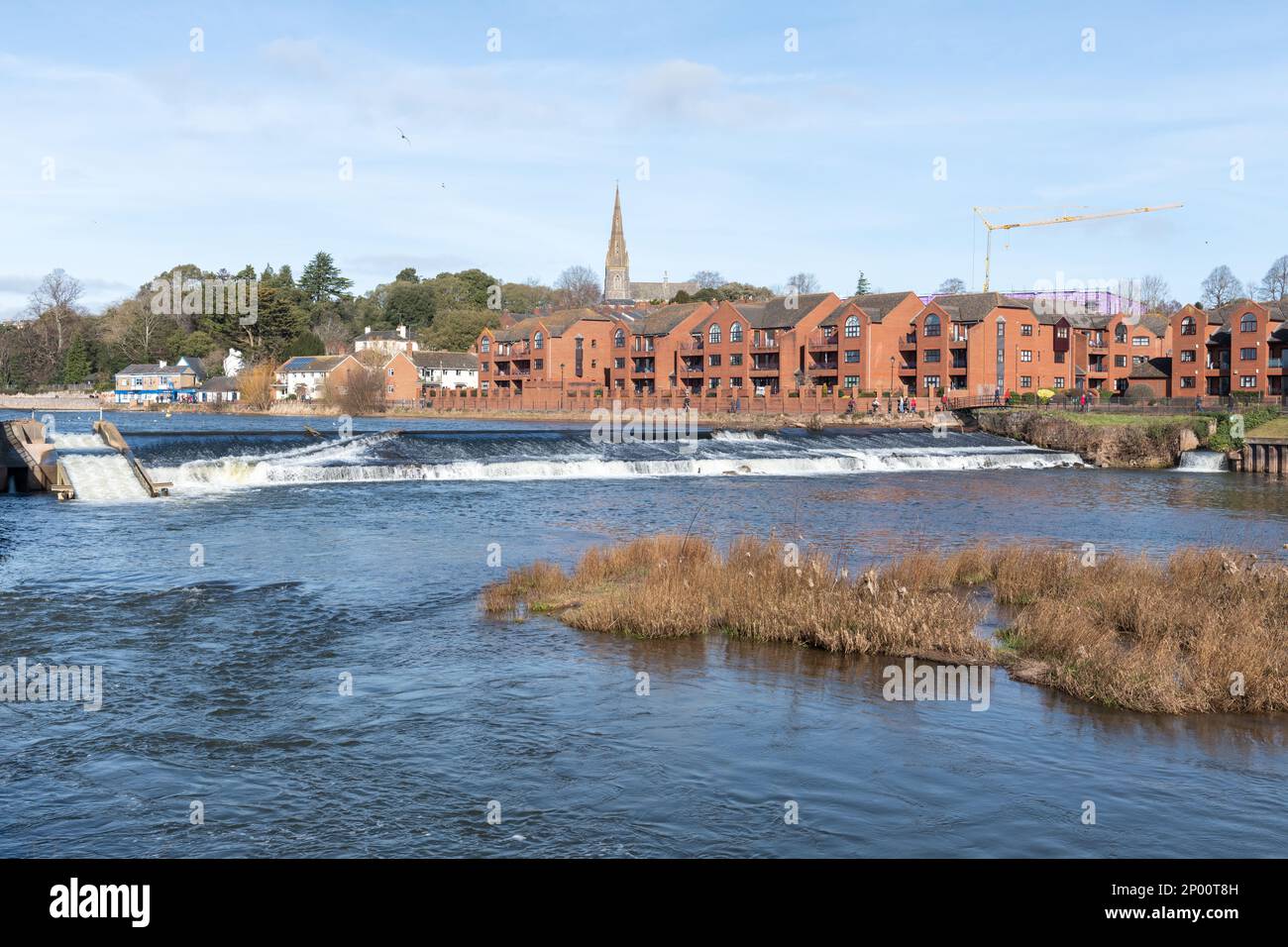Trews Wehr im Fluss exe in Exeter Stockfoto