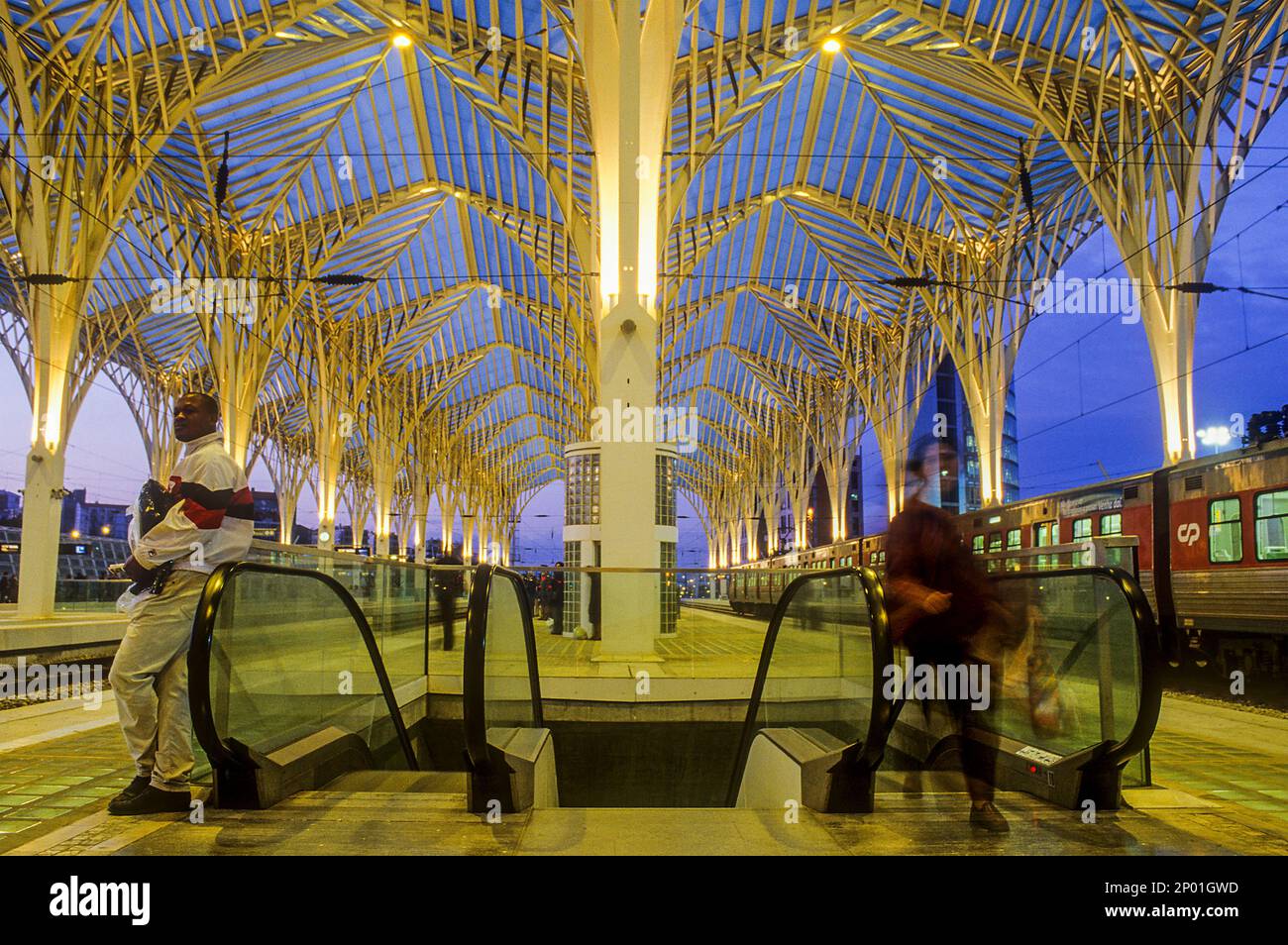 Bahnhof Oriente von Santiago Calatrava, Lissabon, Portugal. Stockfoto