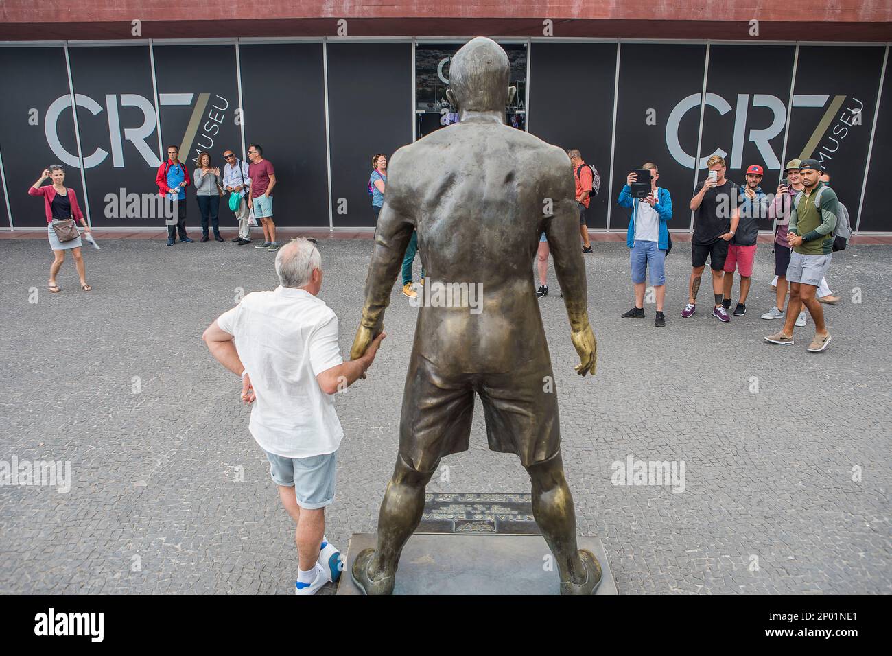 Statue von Cristiano Ronaldo. CR7 Museum, Funchal, Madeira, Portugal Stockfoto