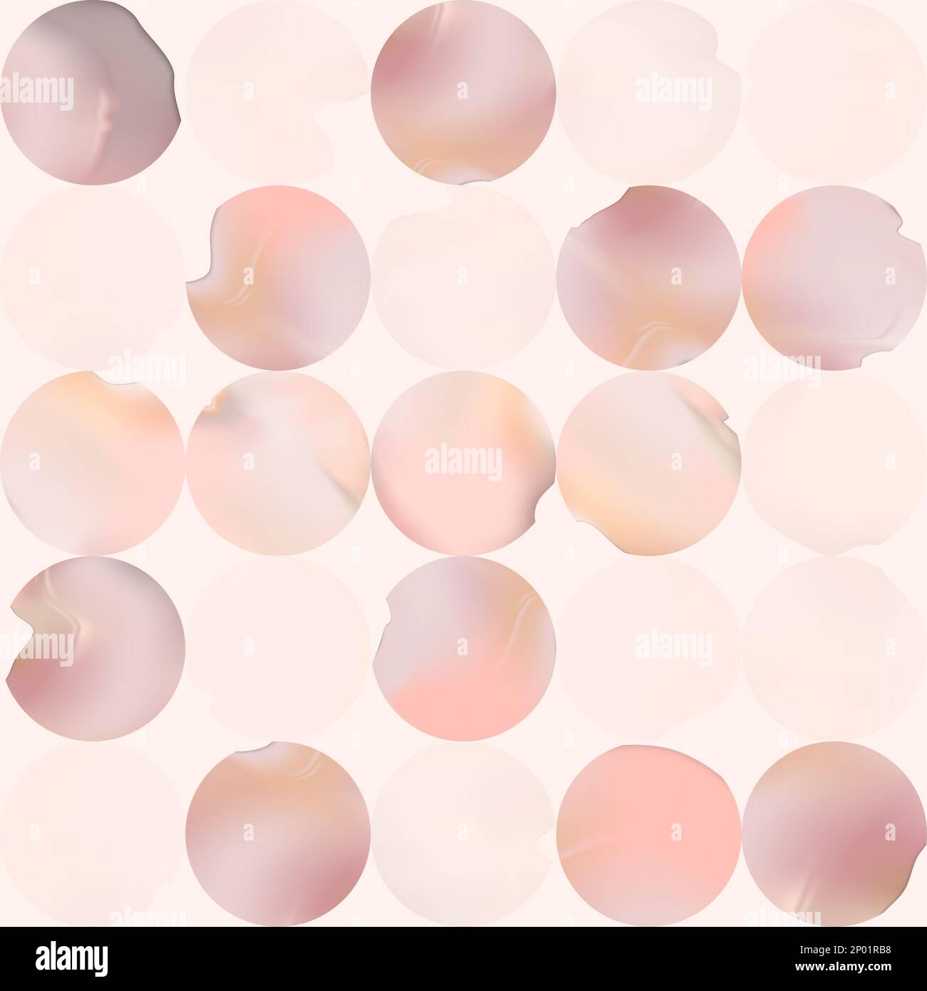 Vektorverlaufsgitter Aquarell Zeichnen überlappender runder Formen Nahtloses Muster in Pastellrosa. Stockfoto