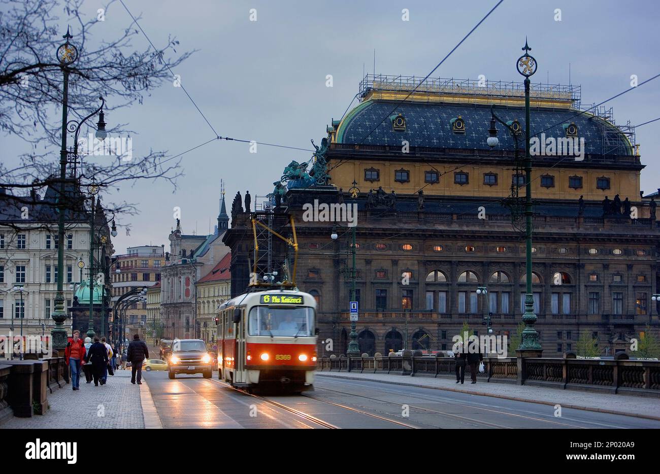 Nationaltheater von Legií Bridge.Prague. Tschechische Republik Stockfoto