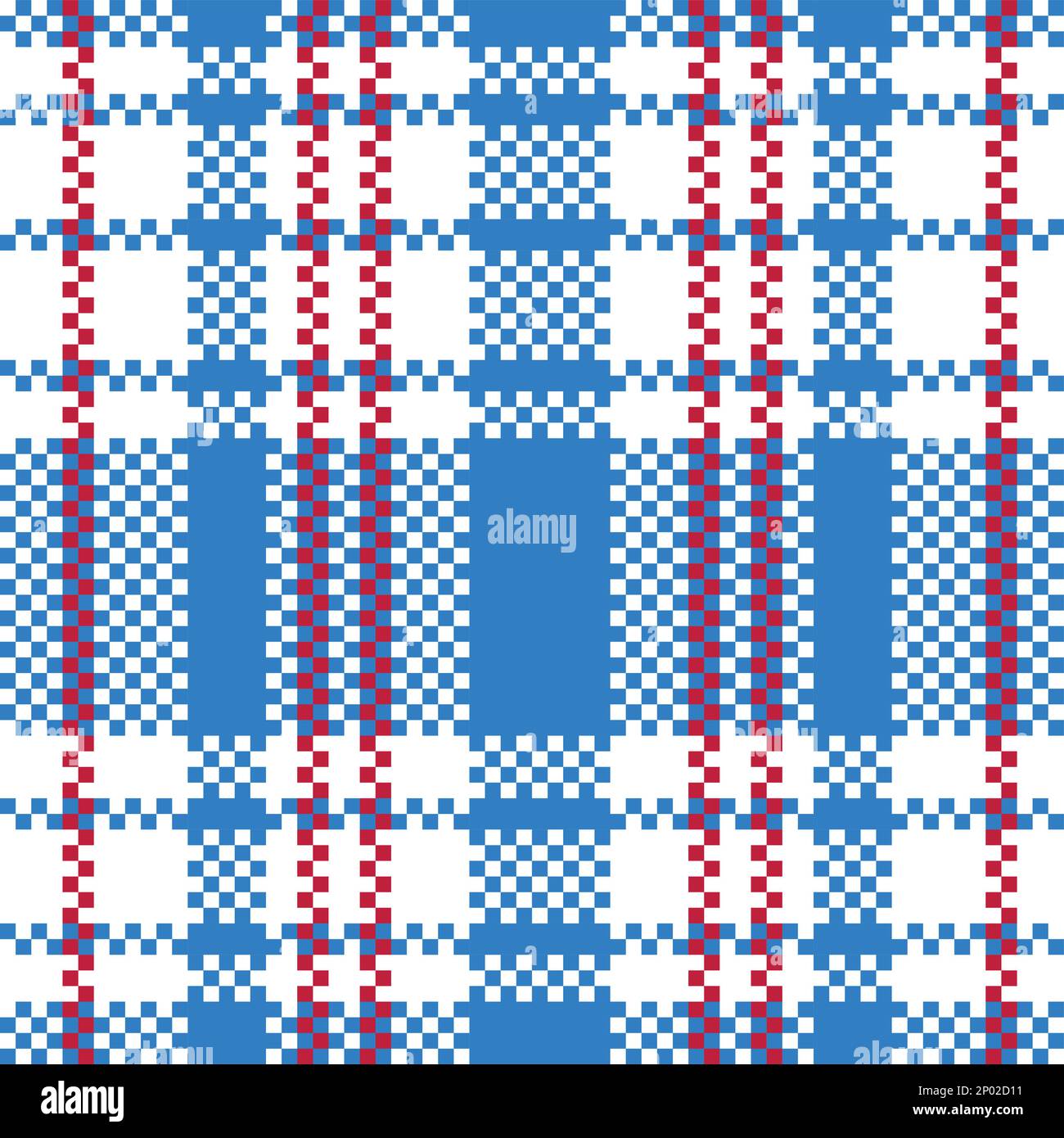Vector Retro Rot Weiß Blau ikonisches Old Hong Kong Checker Nahtloses Muster für Produkte oder Textildrucke. Stock Vektor