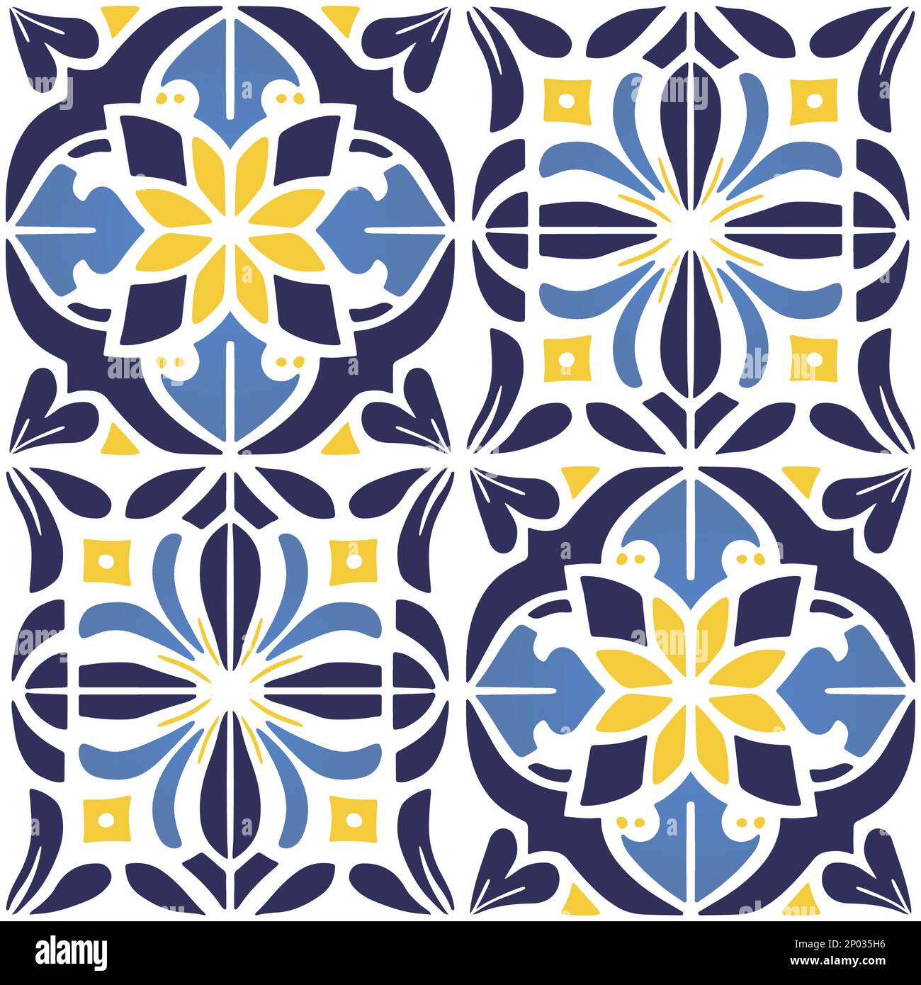 Vector Retro oder traditionelles portugiesisches oder marokkanisches Bodenfliesen Nahtloses Oberflächenmuster für Hintergrund-, Produkt- oder Geschenkpapierausdrucke. Stock Vektor