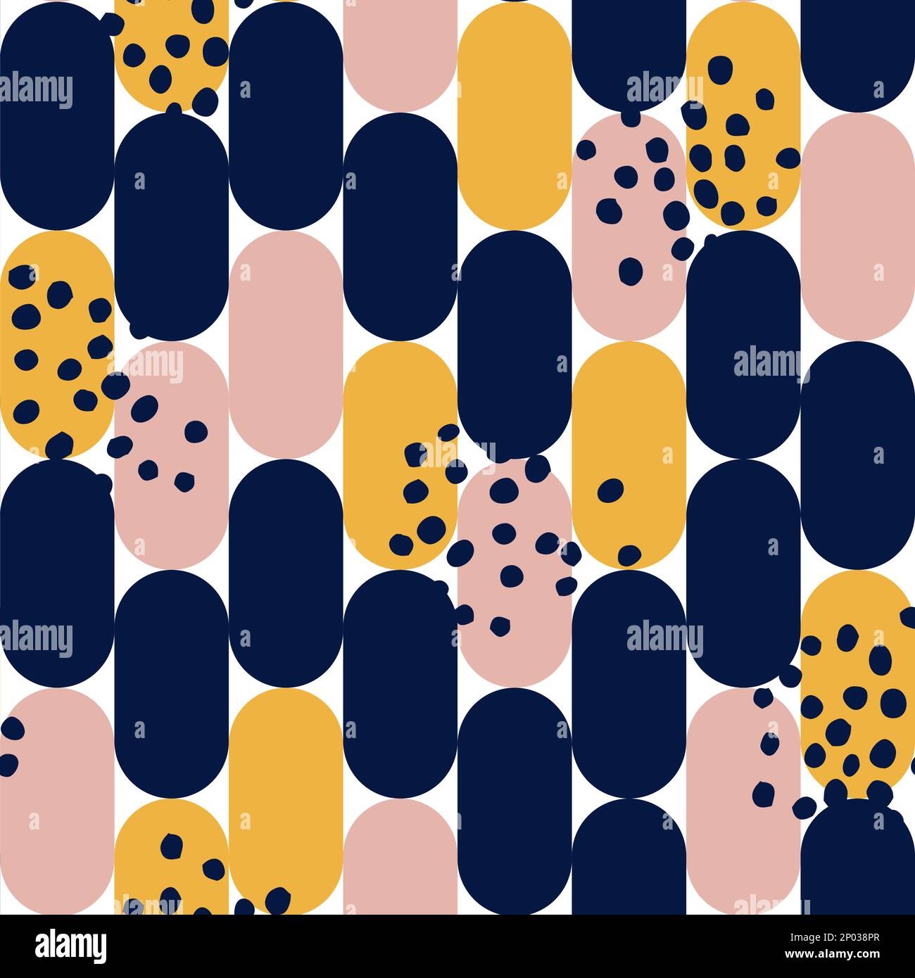 Vector Retro oder Vintage Minimalist Geometric Shapes Abstraktes nahtloses Oberflächenmuster. Stock Vektor