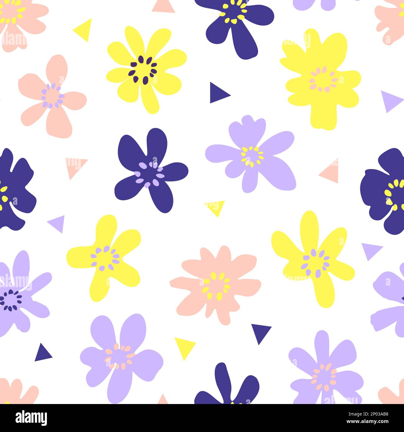 Vector Doodle Drawing Abstraktes florales nahtloses Oberflächenmuster für Produkte oder Geschenkpapierdrucke. Stock Vektor