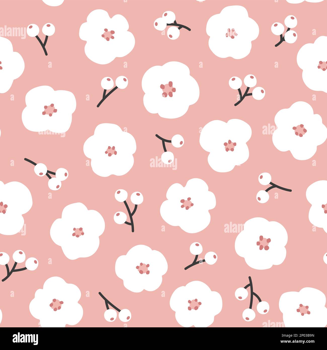 Vector Doodle Drawing Abstraktes florales nahtloses Oberflächenmuster für Produkte oder Geschenkpapierdrucke. Stock Vektor