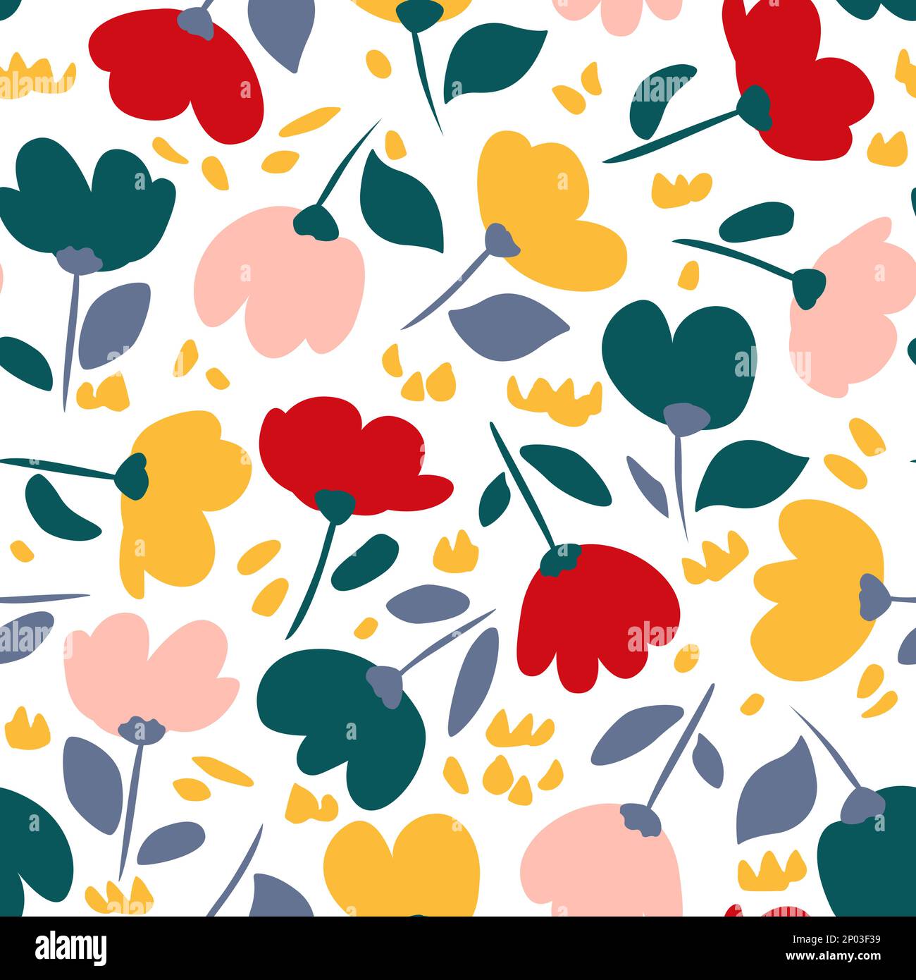 Vector Doodle Drawing Abstraktes florales nahtloses Oberflächenmuster für Produkte oder Geschenkpapierdrucke. Stock Vektor