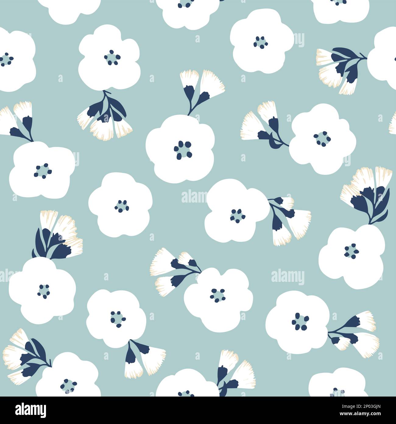 Vector Doodle Drawing Abstraktes florales nahtloses Oberflächenmuster für Produkte oder Geschenkpapierdrucke. Stock Vektor