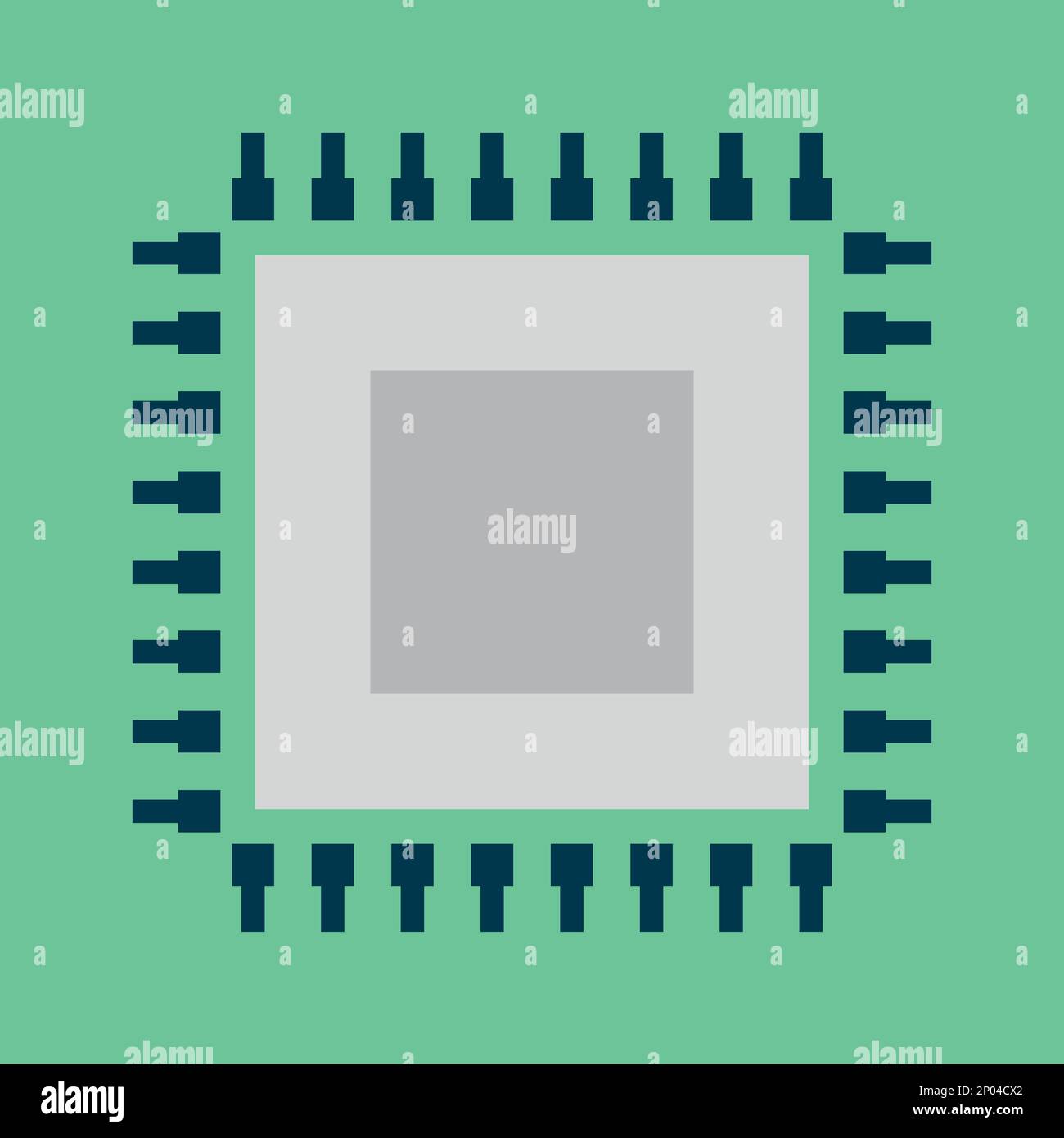 Prozessor. Prozessorsymbol. Vektordarstellung. Stock Vektor