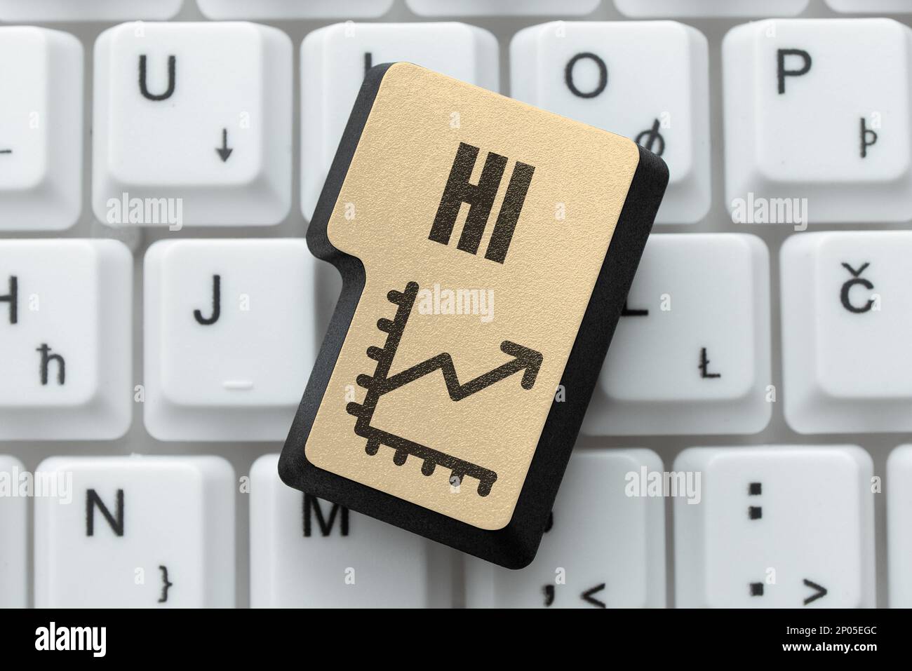 Schild mit Hi. Geschäftskonzept, das als Begrüßung oder als Beginn eines Telefongesprächs verwendet wird. Begrüßen Sie jemanden Stockfoto