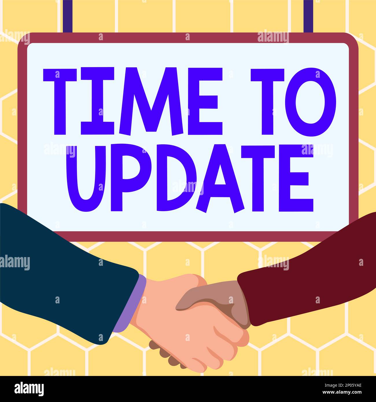 Textschild mit Angabe der Aktualisierungszeit. Business Overview die neuesten Informationen zu einer bestimmten Situation Stockfoto