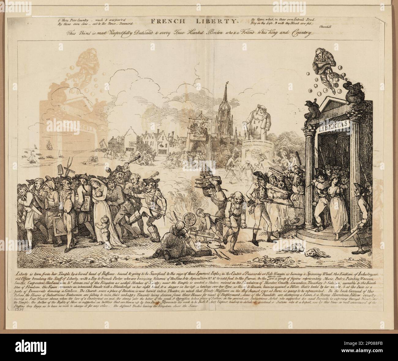 Französische Freiheit. British Cartoon Prints Collection Frankreich, Geschichte, Schreckensherrschaft, 1793-1794. , Liberty, 1790-1800. Stockfoto
