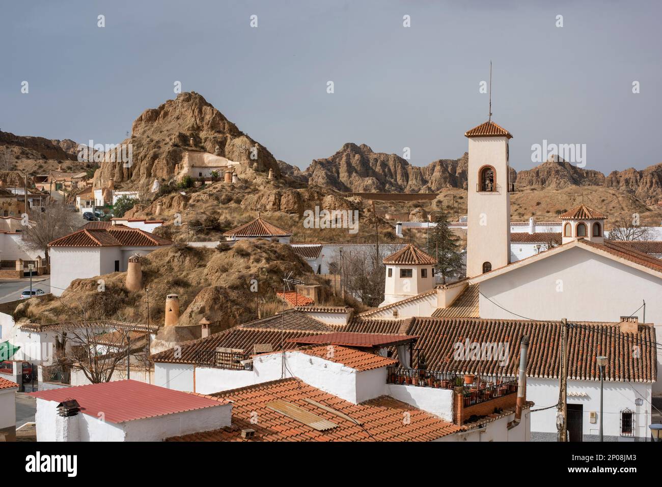 Vista de la ciudad de Guadix desde un mirador, Granada, España Stockfoto