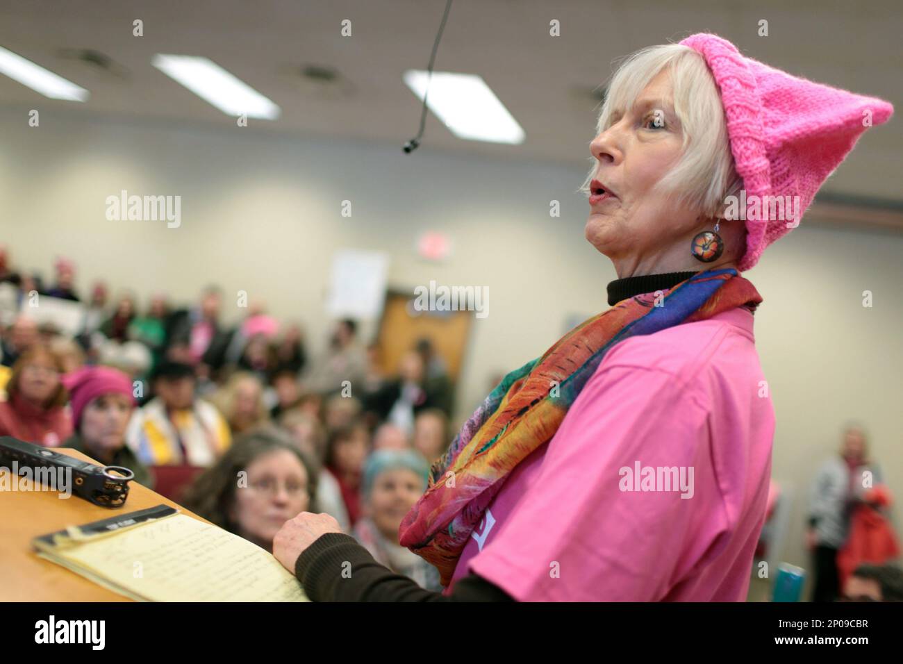 Mollie Drake, from Gainesville, Ga., speaks about her concern for