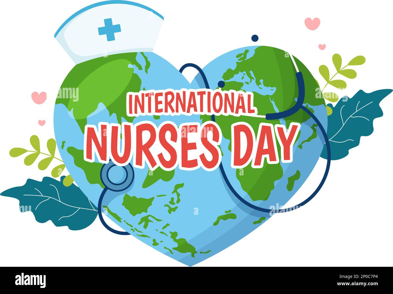 Internationaler Schwesterntag am 12. Mai Illustration für Beiträge der Krankenschwester zur Gesellschaft in einem flachen Cartoon, handgezeichnet für Landing-Page-Vorlagen Stock Vektor