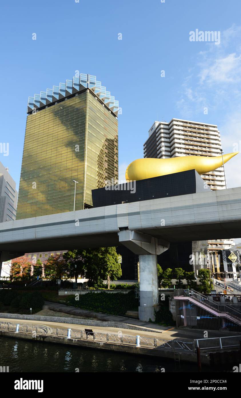 Asahi Beer Headquarters Building, Sumida-City, Tokio, Japan. Stockfoto