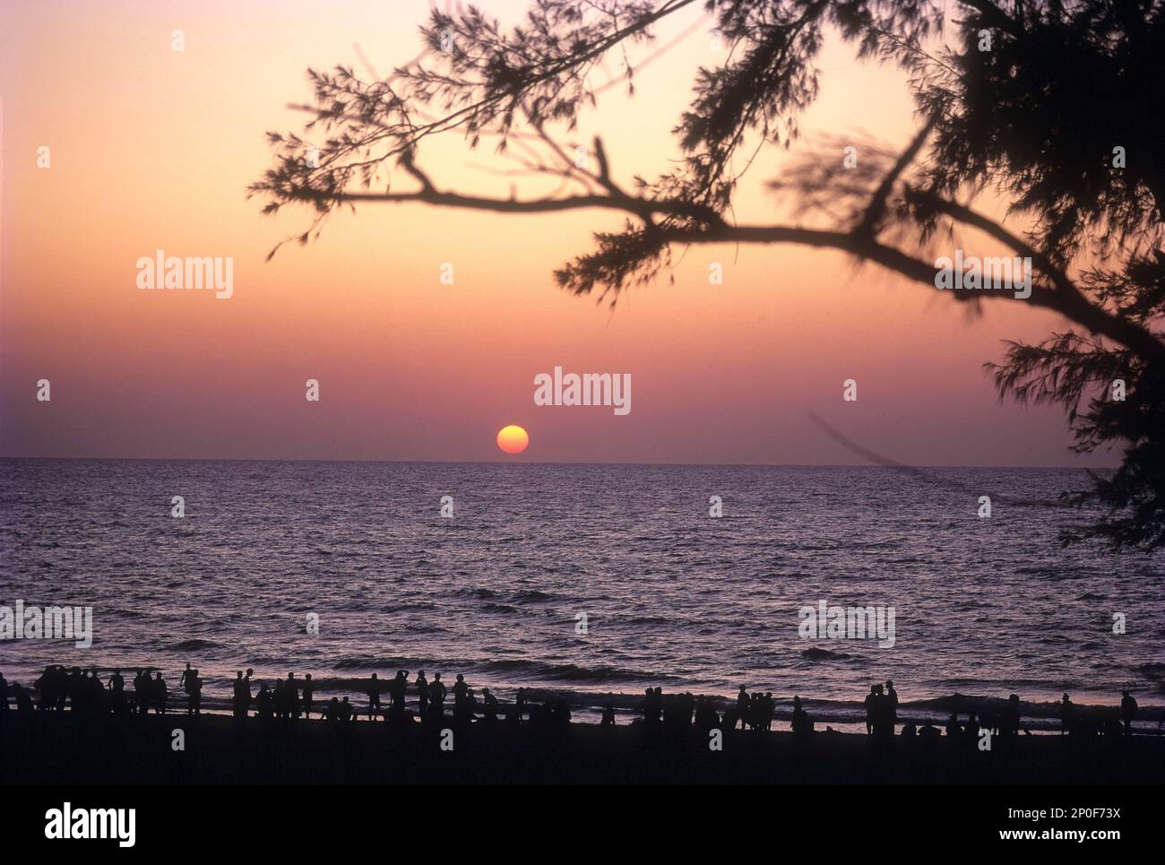 Herrlicher Sonnenuntergang am Colva Beach, goa, Indien Stockfoto