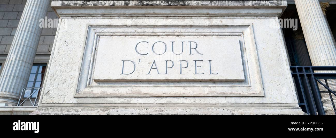 Blick auf das Berufungsgericht in Lyon, Frankreich Stockfoto