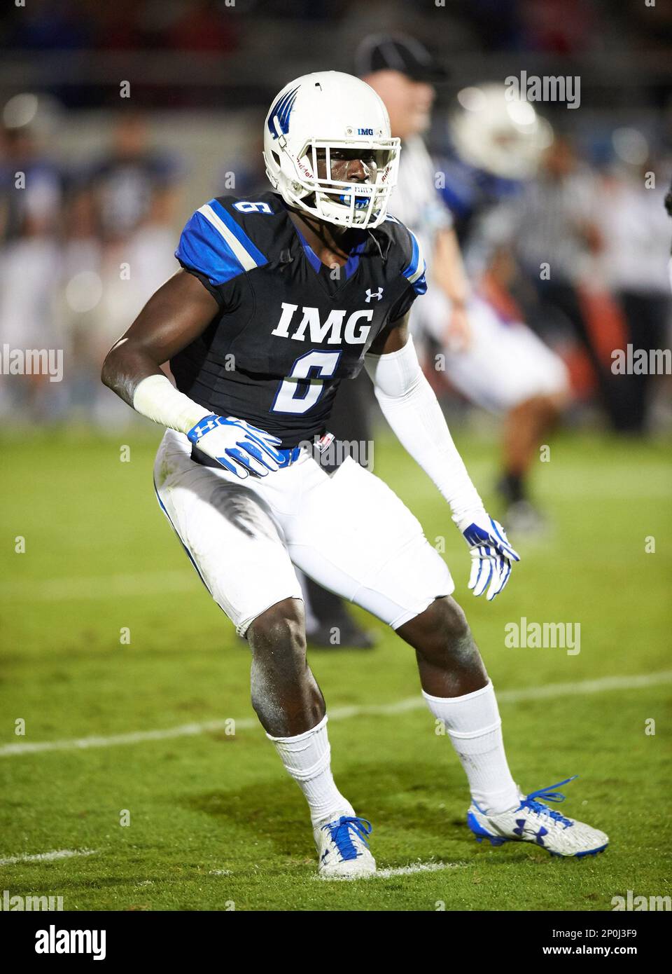 IMG Academy Ascenders Dylan Moses (6) drops back in coverage during a