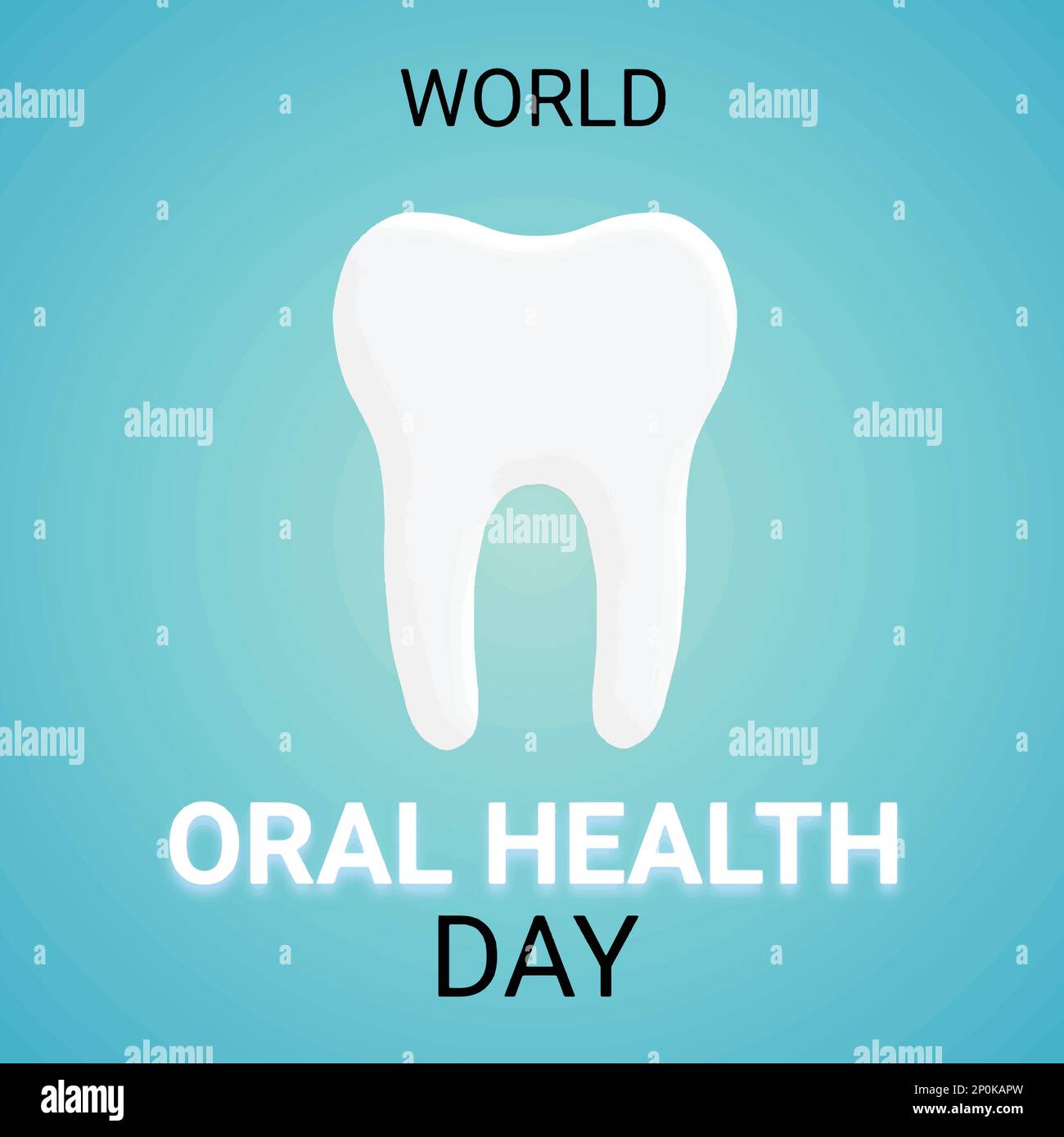 Der Welttag der oralen Gesundheit wird jedes Jahr am 20. März gefeiert und startet eine einjährige Kampagne, die sich der weltweiten Sensibilisierung für die Probleme widmet Stock Vektor