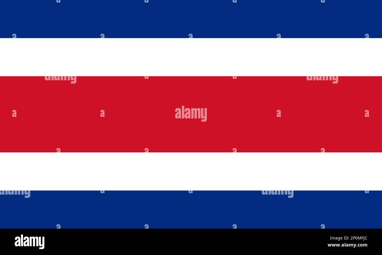Flagge der lateinamerikanischen Costa Ricaner. Flagge, die ethnische Gruppe oder Kultur, regionale Behörden repräsentiert. Kein Fahnenmast. Plane-Design, Layout Stockfoto
